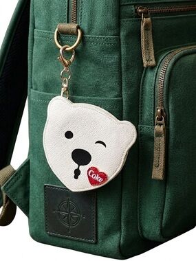 Vintage Coca-Cola Polar Bear Winking Coin Purse/Pouch Keychain